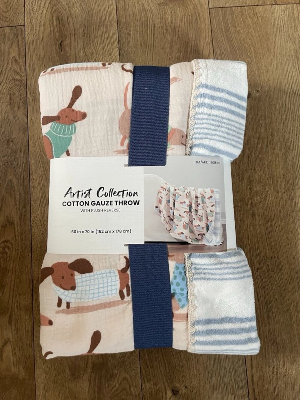 Artist Collection Cotton Gauze Throw, Dog, , 60” x 70” - Picture 6 of 7